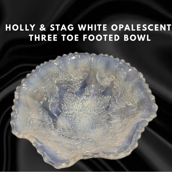 Holly & Stag White Opalescent Three Toed Bowl